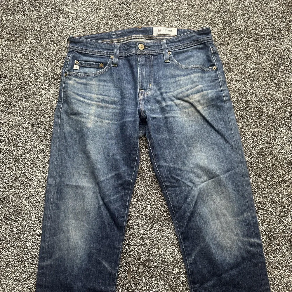 AG Adriano Goldschmied The Tellis Jeans Mens 32x32‎ Blue Slim Straight Zip Fly